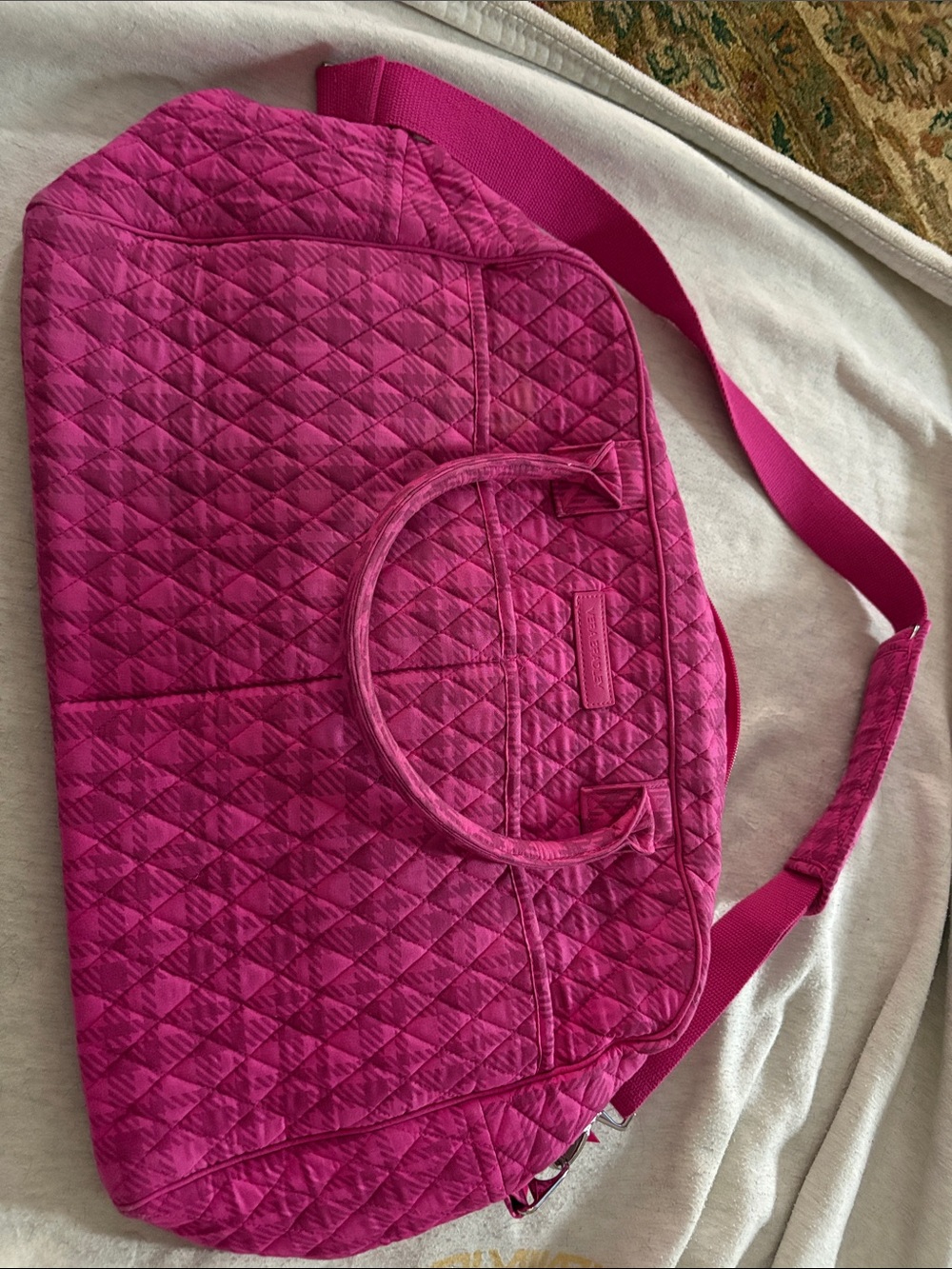 Vera Bradley Hot Pink Quilted Travel Duffel